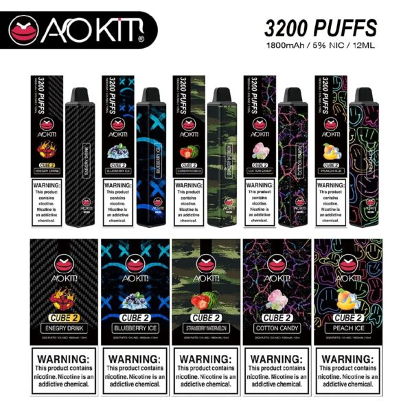 AOKIT CUBE 2 3200 PUFFÓW JEDNORAZOWE VAPE (10)