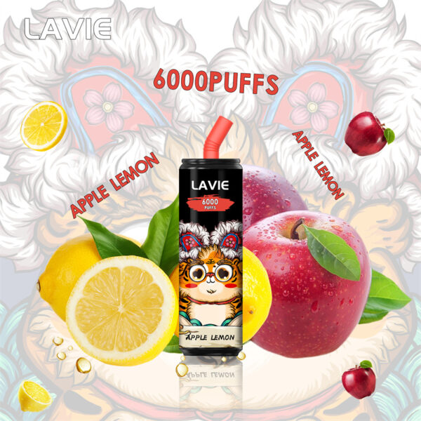 LAVIE 6000 Puffs Disposable Vape Wholesale Apple Lemon Flavors