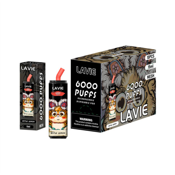 LAVIE 6000 Puffs Disposable Vape Wholesale Apple Lemon Pakage