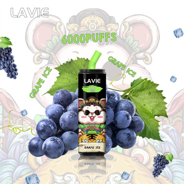 LAVIE 6000 Puffs eldobható Vape nagykereskedelmi szőlő jég ízek