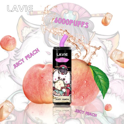 LAVIE 6000 Puffs Engångsvape grossist Juicy persika smaker