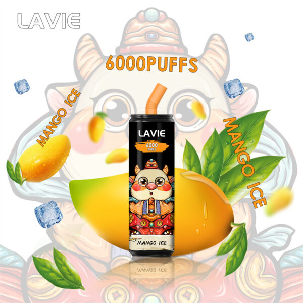 LAVIE 6000 Puffs Eldobható Vape nagykereskedelmi Mango Ice ízek