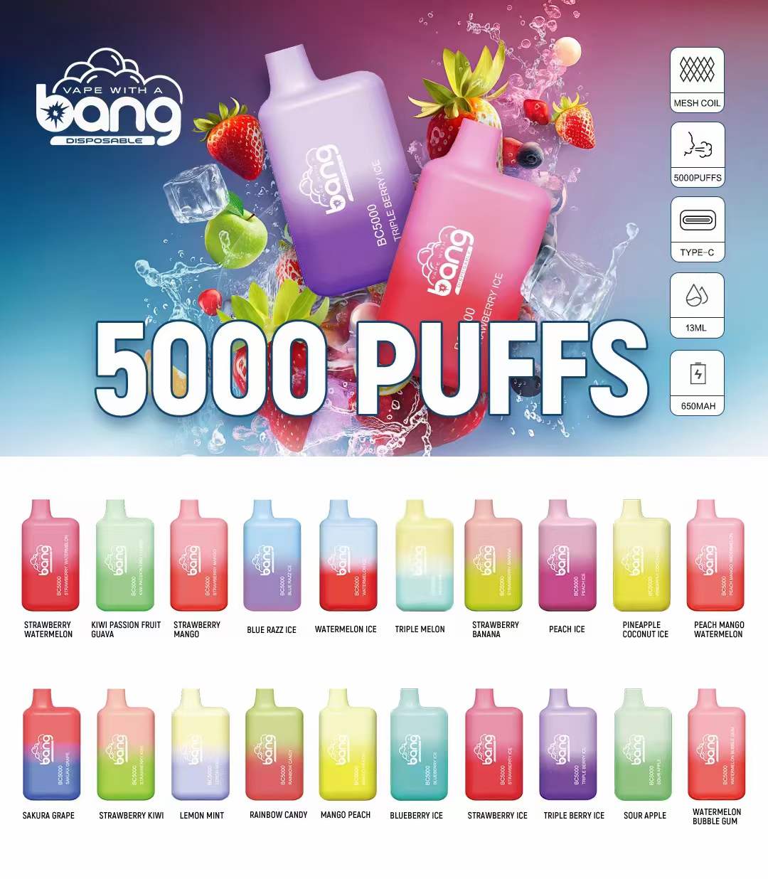 Bang BC5000 Einweg Vape Großhandel