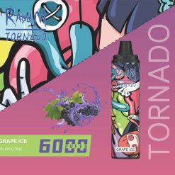 RANDM Tornado 6000 Puffs Einweg Vape Großhandel Traube ICE