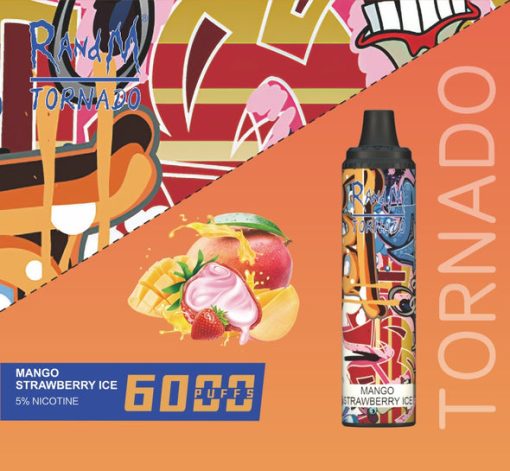 RANDM Tornado 6000 Puffs Einweg Vape Großhandel Mango Erdbeere Eis