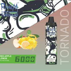 RANDM Tornado 6000 Puffs Einweg Vape Großhandel roten Apfel Zitrone