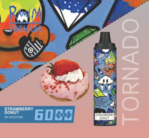 RANDM Tornado 6000 Puffs Einweg Vape Großhandel Erdbeere Donut