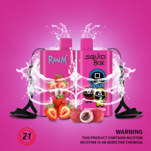 RandM Squid Box 5200 Puffs Disposable Vape Wholesale Strawberry Lychee