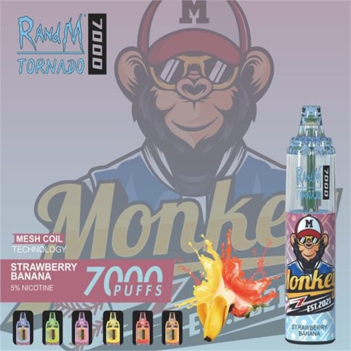 RandM Tornado 7000 Vape Desechable Mayorista Sabores Fresa Plátano
