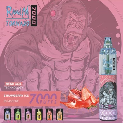 RandM Tornado 7000 Vape Desechable Mayorista Fresa hielo Sabores