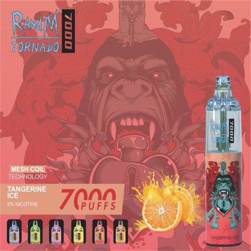 RandM Tornado 7000 Vape Desechable Mayorista Sabores Mandarina Hielo