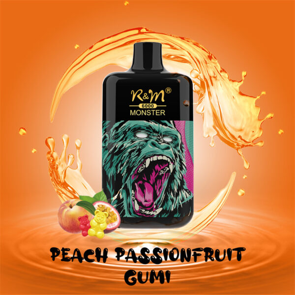 RM Monster 6000 Puffs Disposable Vape Wholesale Peach Passionfruit Gumi