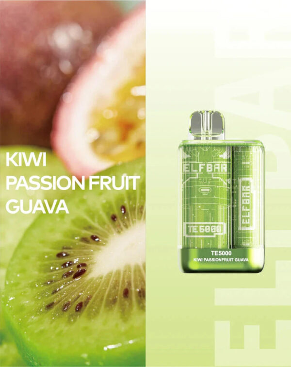 Elf Bar TE5000 Disposable Vape Wholesale Kiwi Passion Fruit Guava