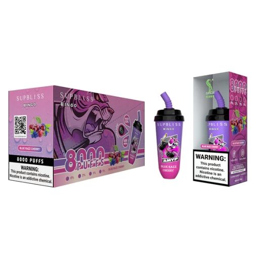 RandM Supbliss Bingo 8000 Vape Blau Razz Kirsche