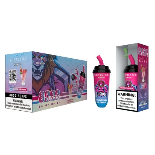 RandM Supbliss Bingo 8000 Vape Erdbeere Eiscreme