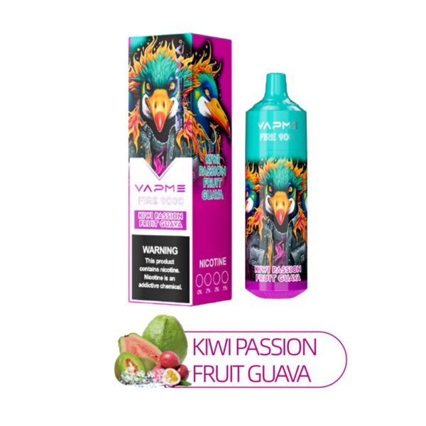 Vapme Fire 9000 Puffs Disposable Vape Wholesale Kiwi Passion Fruit Guava