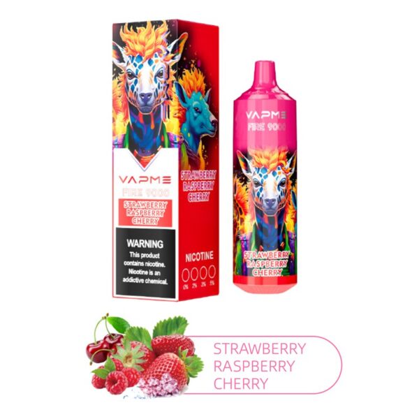 Vapme Fire 9000 Puffs Wegwerp Vape Groothandel Aardbei Framboos Kers