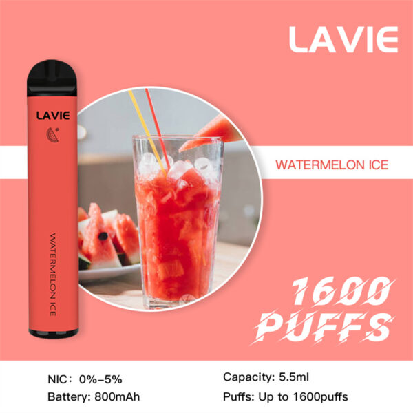 LAVIE 1600 Puffs Disposable Vape Wholesale Watermelon Ice Describr