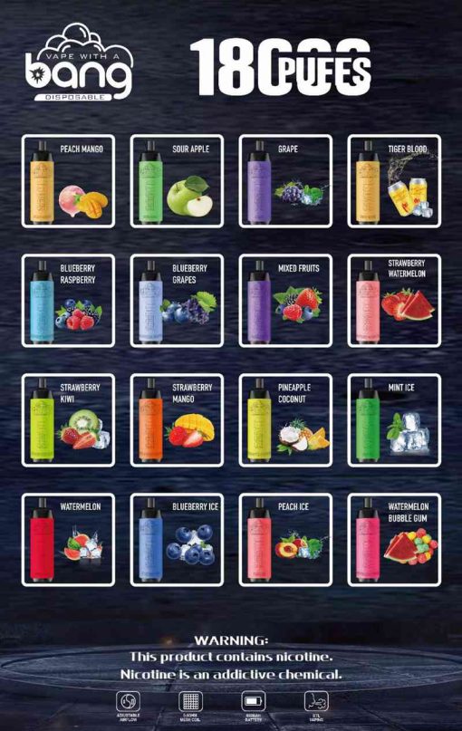 Bang Crown Bar 18000 Puffs Shisha Engångs Vape Partihandel (12)