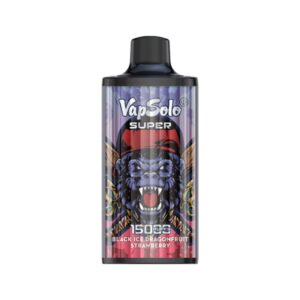 Vapsolo Super 15000 Puffs Engångs Vape Partihandel Svart is Dragonfruit Jordgubb
