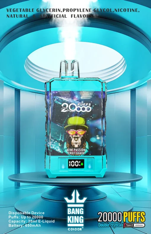 Bang King Coloor 20000 Puffs Double Crystal Jednorazowe Vape Przegląd hurtowy