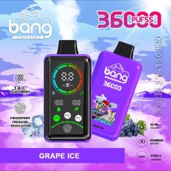 Bang 36000 Puffs Smart Full Screen Engångs Vape Partihandel Grape Ice