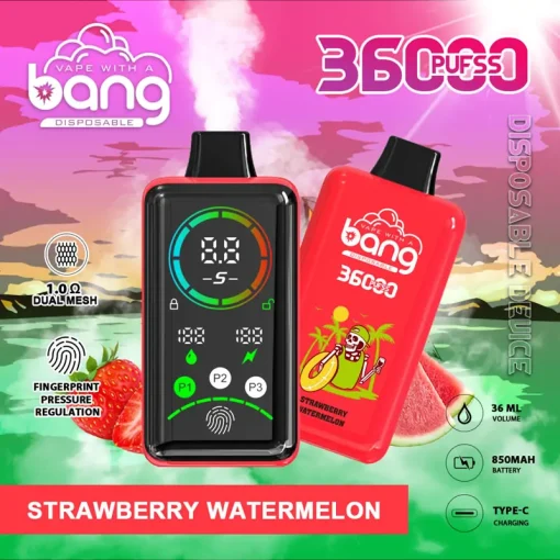 Bang 36000 Puffs Smart Full Screen Engångs Vape Partihandel Jordgubb Vattenmelon