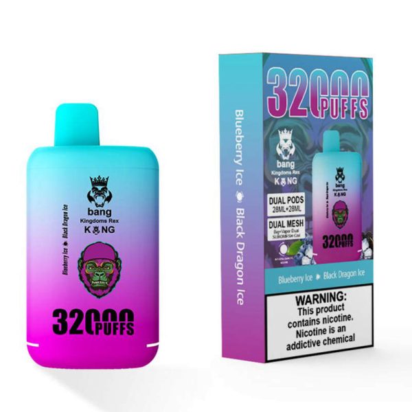 Bang Kingdom Rex 32000 Puffs Jednorázové Vape Velkoobchod Blueberry Ice Black Dragon Ice
