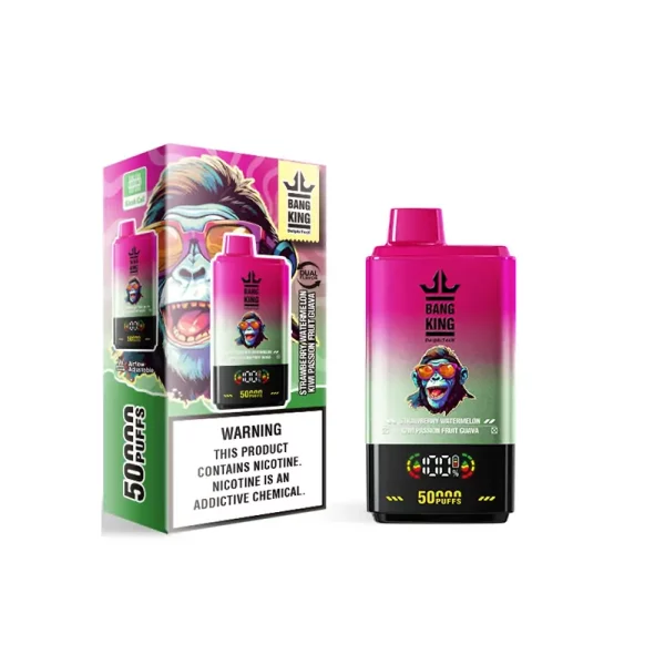 Bang King 50000 Puffs μίας χρήσης Vape Φράουλα Καρπούζι & Ακτινίδιο Πάθος Φρούτα Γκουάβα