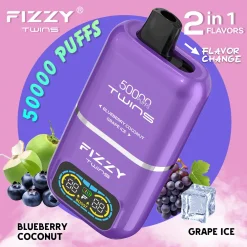 Fizzy Twins 50000 Puffs Einweg-Vape Blaubeere-Kokosnuss-Trauben-Eis