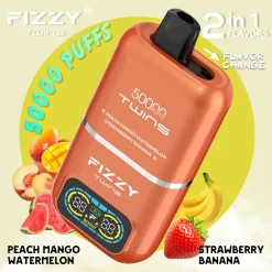 Fizzy Twins 50000 Puffs Jednorazowe Vape brzoskwinia mango arbuz truskawka banan