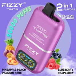 Fizzy Twins 50000 Puffs Einweg Vape Ananas Pfirsich Maracuja Heidelbeere Himbeere