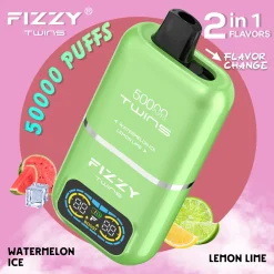 Fizzy Twins 50000 Puffs Einweg Vape Wassermelone Eis Zitrone Limette