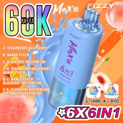Fizzy Max III 60000 Puffs 6en1 Vape Desechable al por mayor (1)