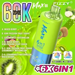 Fizzy Max III 60000 Puffs 6en1 Vape Desechable al por mayor (5)
