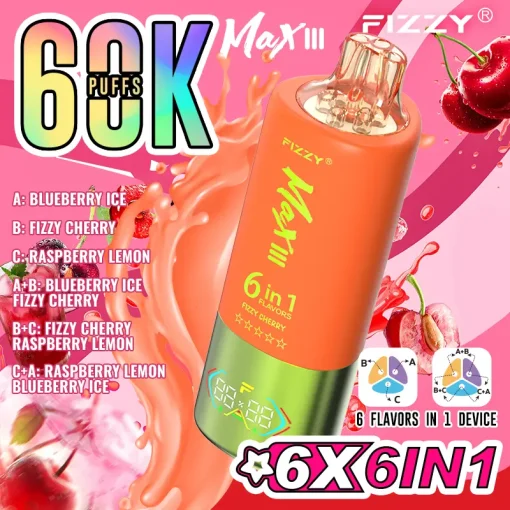 Fizzy Max III 60000 Puffs 6en1 Vape Desechable al por mayor (6)