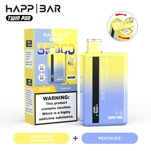 Happ Bar Twin Pod 35000 Blue Razz Lemonade e Peach Ice