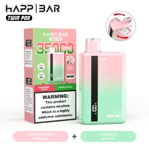 Happ Bar Twin Pod 35000 Caramello al lampone e doppia mela