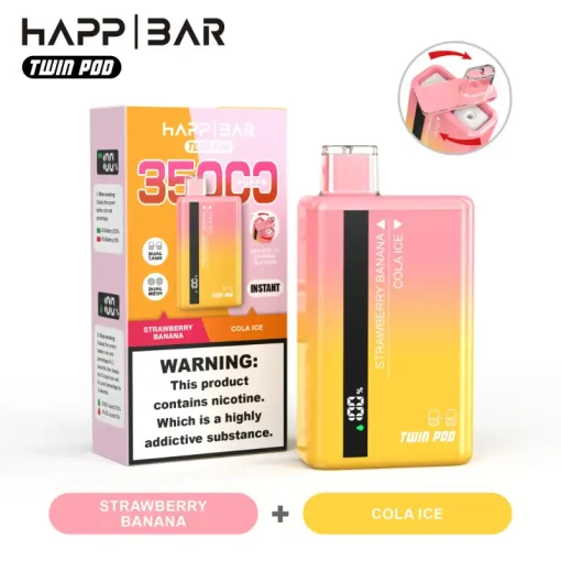 Happ Bar Twin Pod 35000 Fragola Banana e Cola Ghiaccio