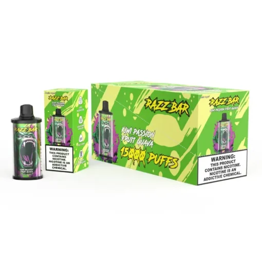 Razz Bar 15000 Puffs Disposable Vape Kiwi Passion Fruit Guava
