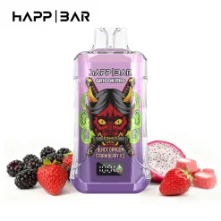 Happ Bar GR100K Pro Disposable Vape Wholesale Black Dragon Strawberry Ice