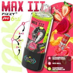 Fizzy Max III Pro 6in1 60000 Puffs Disposable Vape Wholesale 8