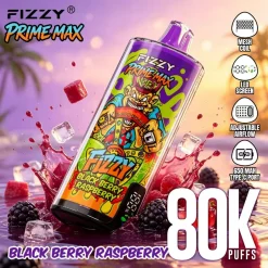 Fizzy Prime Max 80.000 boccate - Sigaretta elettronica usa e getta al gusto di mora e lampone