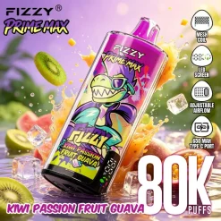 Fizzy Prime Max 80.000 boccate - Sigaretta elettronica usa e getta al kiwi, frutto della passione e guava