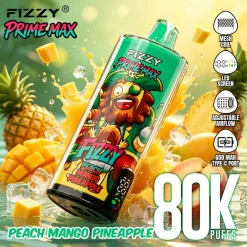 Fizzy Prime Max 80.000 boccate - Sigaretta elettronica usa e getta al gusto di pesca, mango e ananas