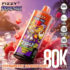 Fizzy Prime Max 80K Puffs Disposable Vape Strawberry Dragon Fruit