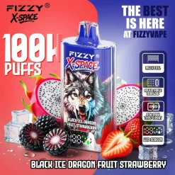 Fizzy X Space 100K Puffs Einweg Vape Black Ice Dragon Fruit Strawberry