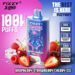 Fizzy X Space 100K Puffs Disposable Vape Raspberry Strawberry Cherry Ice