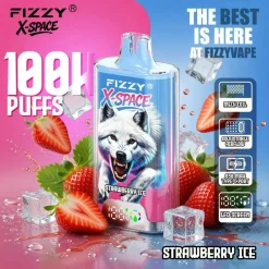 Fizzy X Space 100.000 Züge Einweg-E-Zigarette „Strawberry Ice“