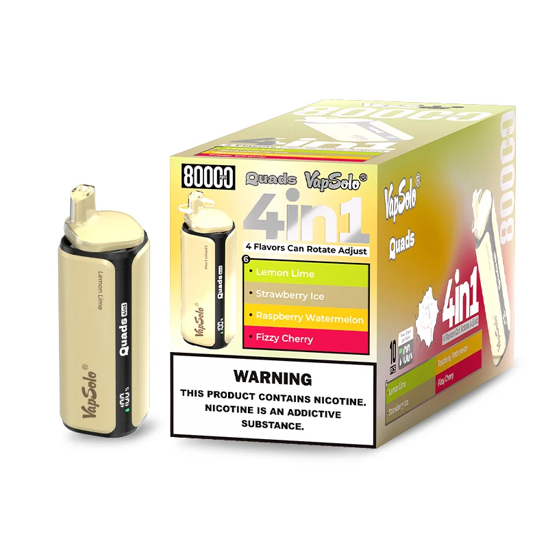 Vapsolo Quads 80000 Lemon Lime Strawberry Ice Raspberry Watermelon Fizzy Cherry